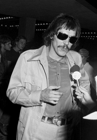 #JK1610, John Kay, frontman for 60's group Steppenwolf, attending premier of the Rolling Stones movie "Ladies and Gentlemen, the Rolling Stones" in Hollywood California, August 1974.